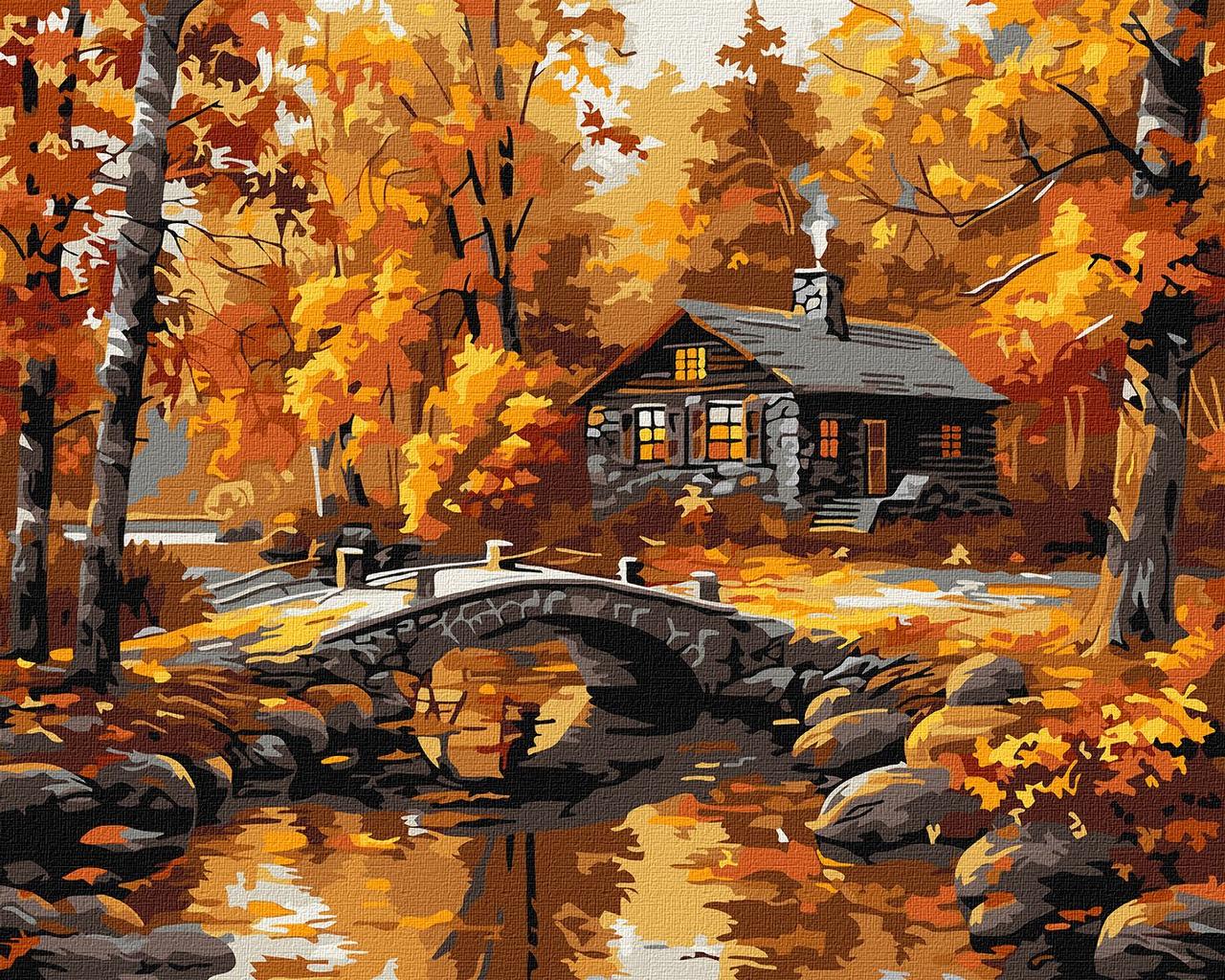 Картина по номерам Ideyka Поселок над рекой 40х50 см (2857040470)