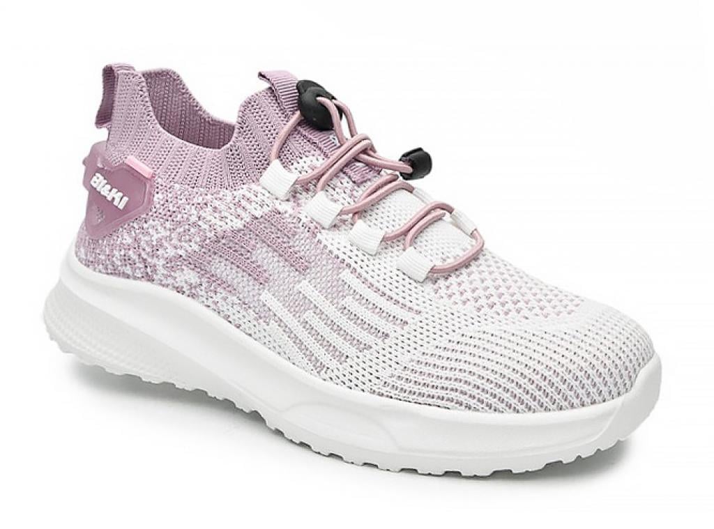 Кроссовки для девочек 60034 в сетку р. 36 Бело-фиолетовый