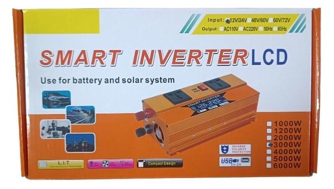 Преобразователь напряжения Eryuan EY-3000W DC 12V/24V в AC 220V с защитой от перегрузок и LCD экраном Коричневый - фото 3 Преобразователь напряжения Eryuan EY-3000W DC 12V/24V в AC 220V с защитой от перегрузок и LCD экраном Коричневый - фото 3