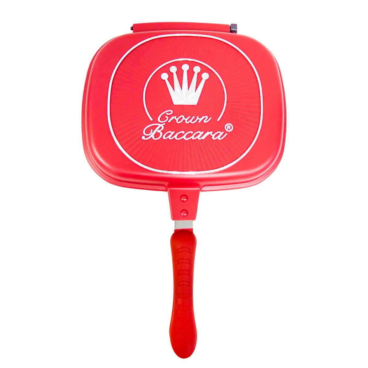 Сковорода двухсторонняя Crown Baccara антипригарная 43х28 см Марсала (1002920-Red)