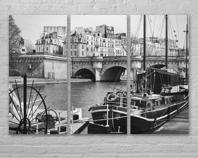 Модульная картина KIL Art Река в Париже на холсте из трех частей 156x100 см (M3_XL_426)