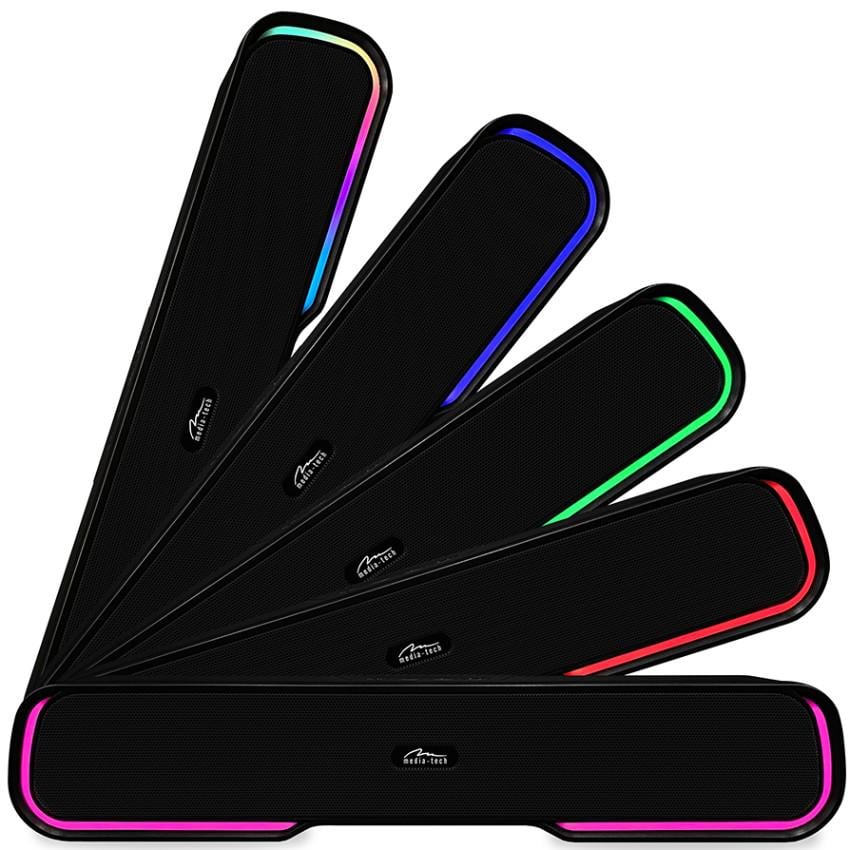 Колонка комп'ютерна колонка Media-Tech PHANTOM 10W 2.0 Bluetooth Soundbar LED Light Black (MT3180) - фото 8