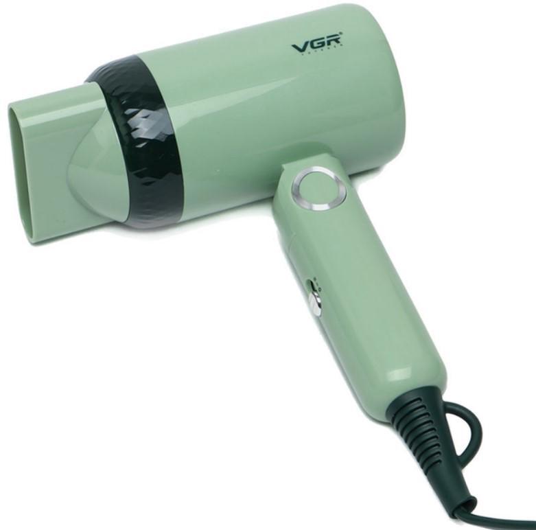 Фен складаний VGR V-421 портативний з концентраторною насадкою 1200 Вт Зелений (2390000048) - фото 14 Фен складаний VGR V-421 портативний з концентраторною насадкою 1200 Вт Зелений (2390000048) - фото 14