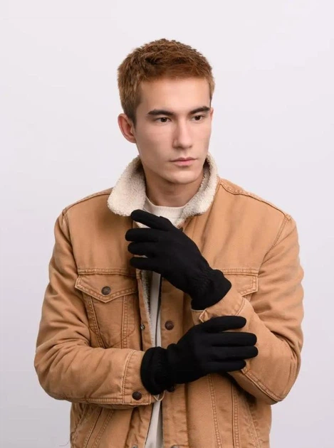 Перчатки мужские трикотажные сенсорные зимние флисовые L (1-103)