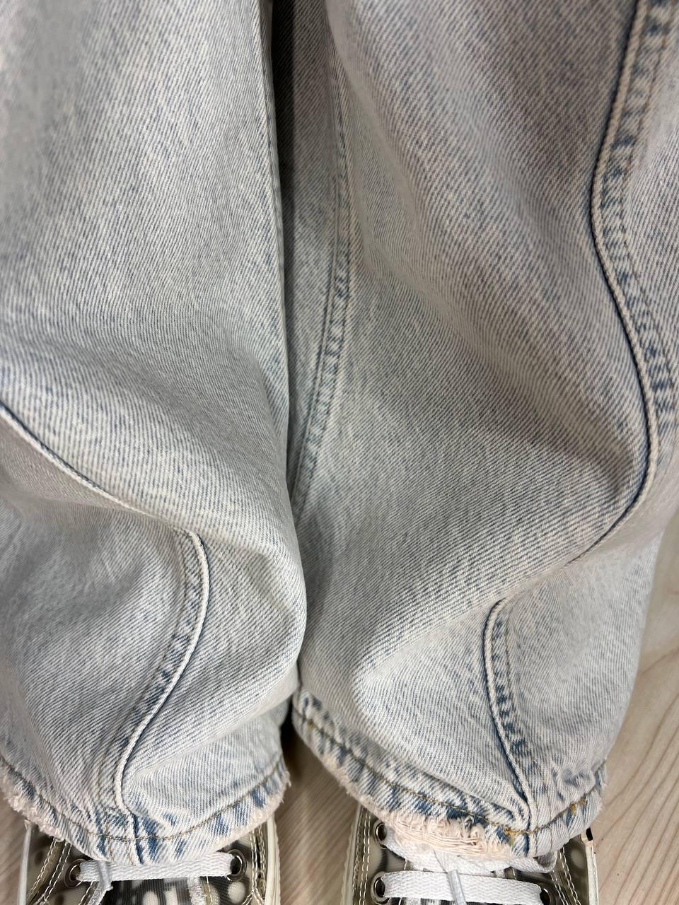 Джинсы женские Twin 1268-455 palazzo jeans широкие скошенный боковой шов палаццо высокая талия р. 36 Светло-голубой (3569) - фото 4