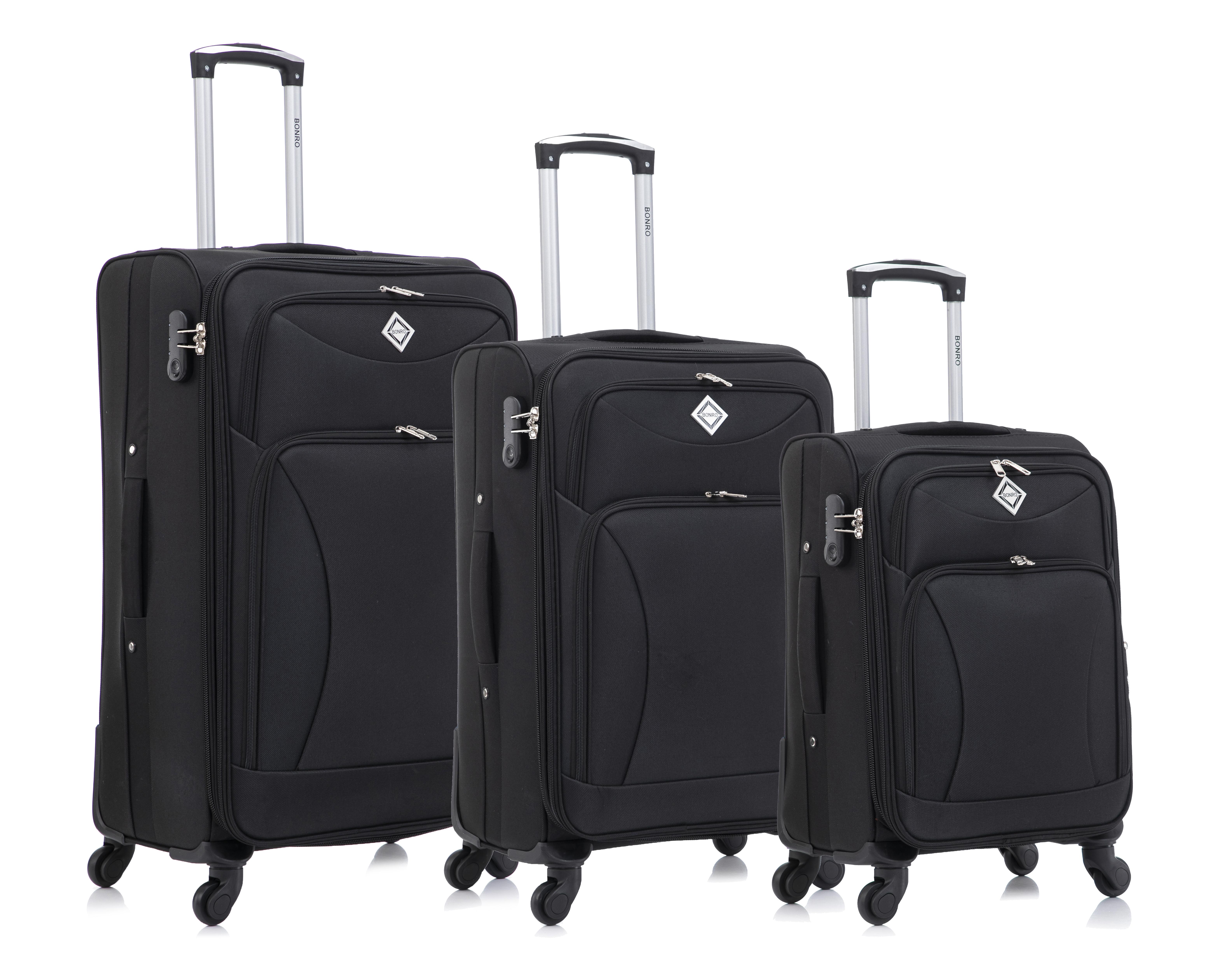 Чемодан Bonro Tourist 4 колеса 3 шт. Чорний (2193) - фото 1 Чемодан Bonro Tourist 4 колеса 3 шт. Чорний (2193) - фото 1
