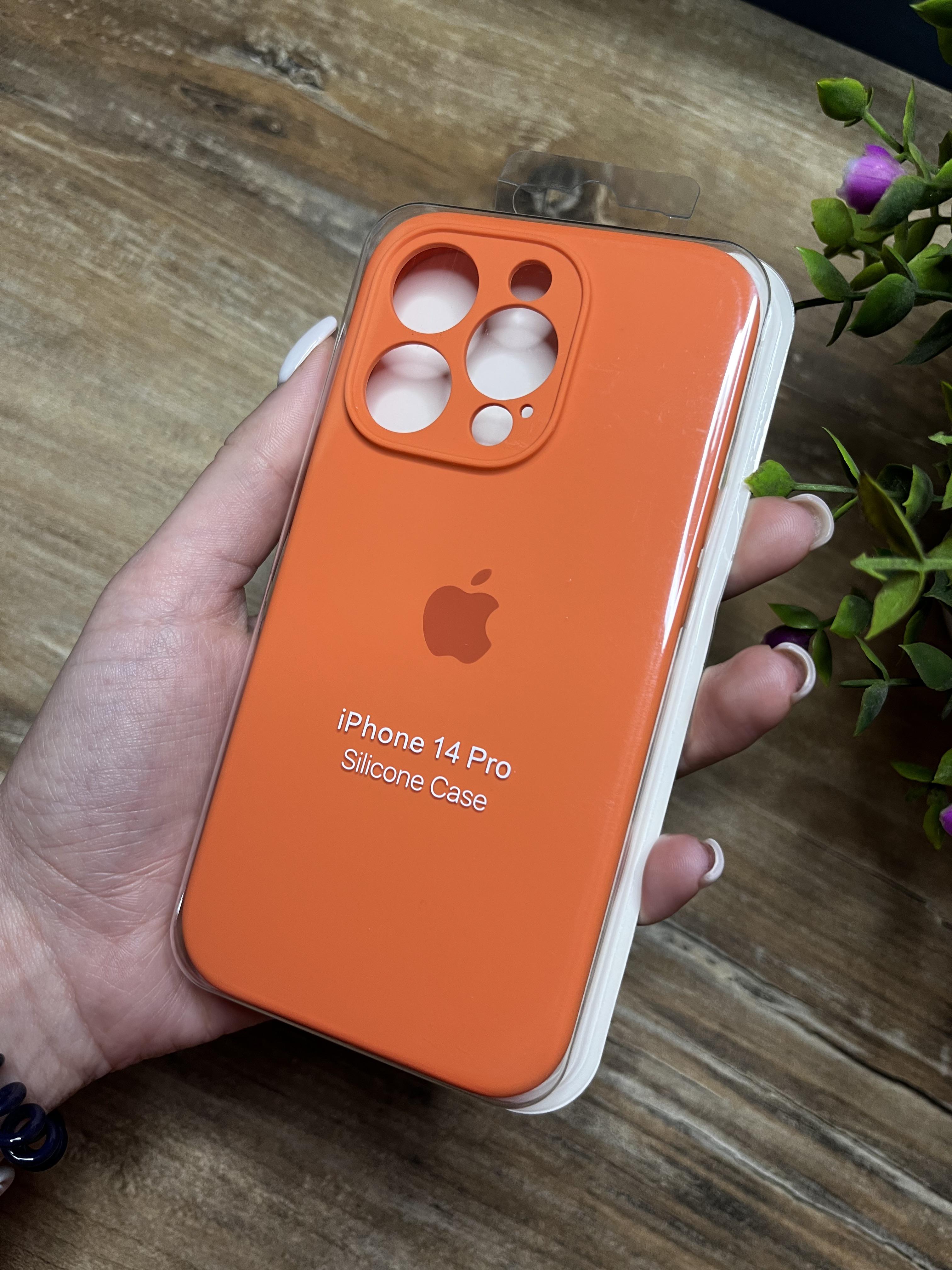 Чехол накладка на iPhone (Айфон) 14 Pro закрытый низ и закрытая камера silicone case full camera Apple