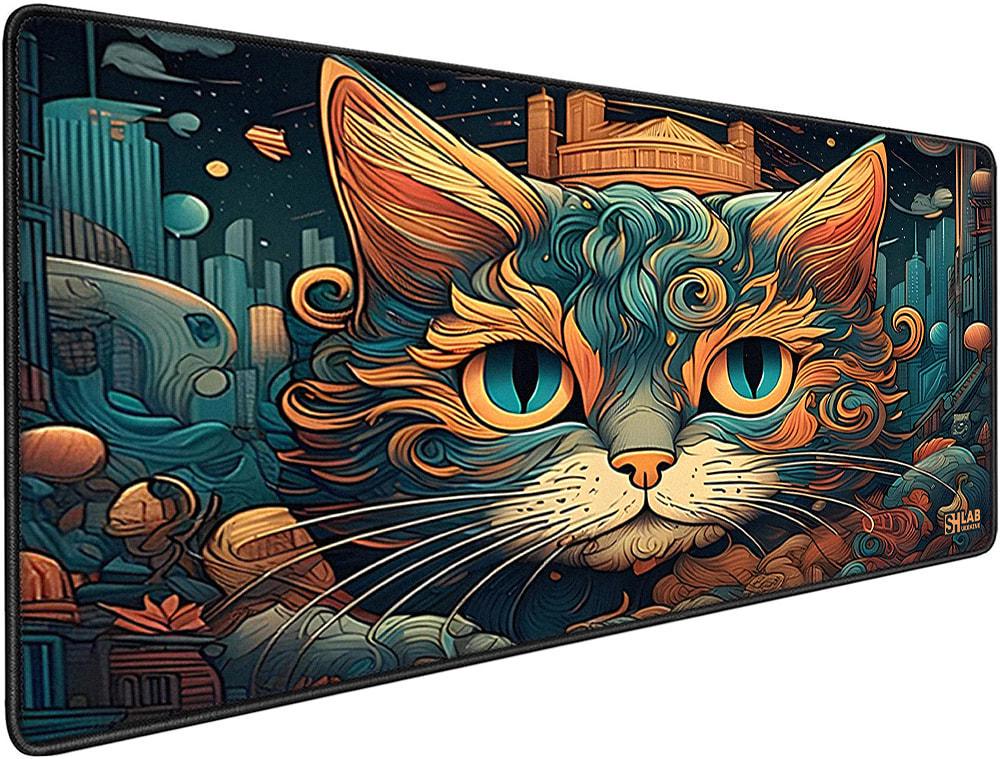 Килимок для мишки SHLab Green Eyed Cat SHM-257 70х30 см (35736)