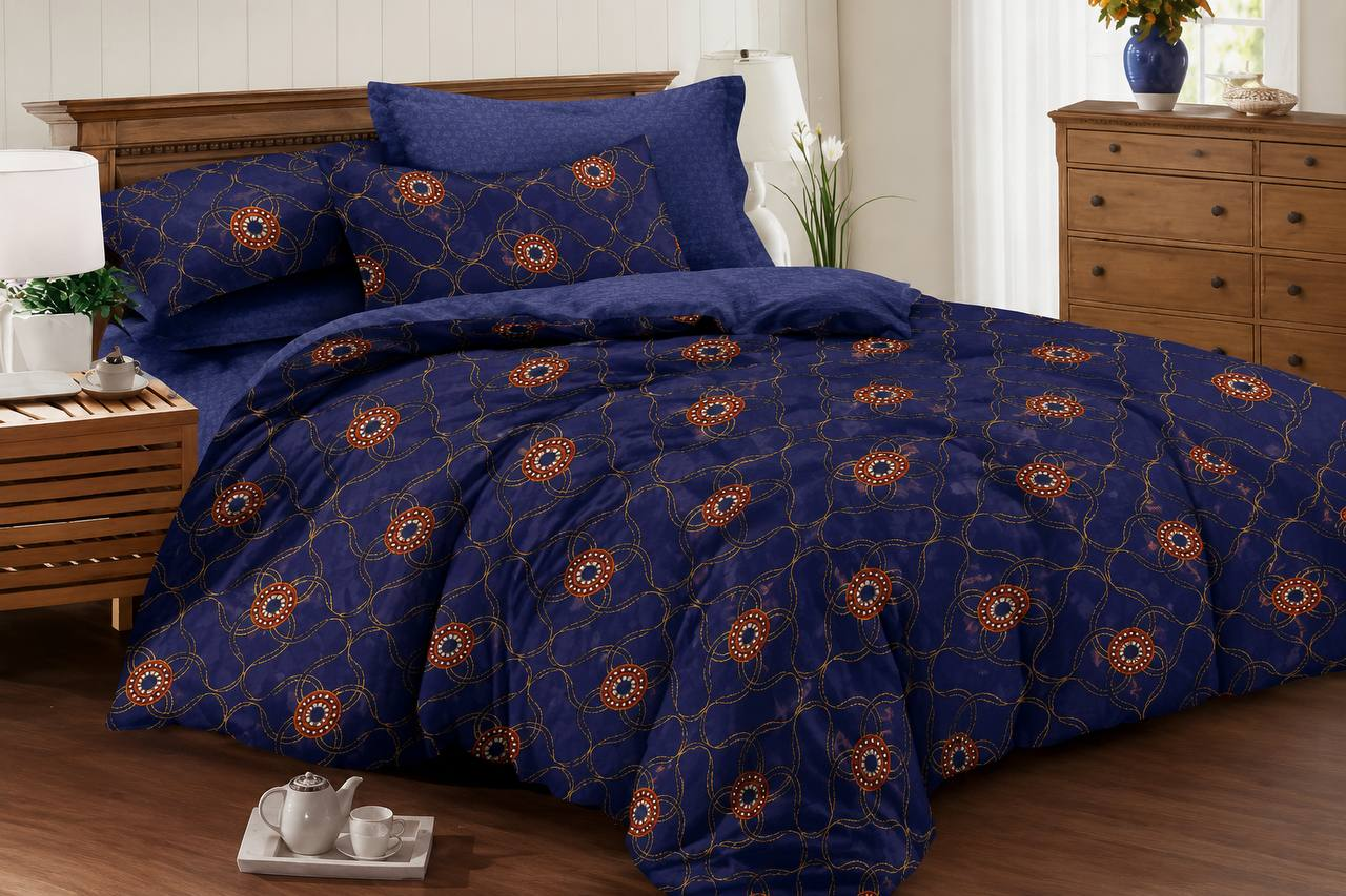 Комплект постельного белья Royal двухспальный сатин 200х220 см Blue (KP-S-RB287/2.0)