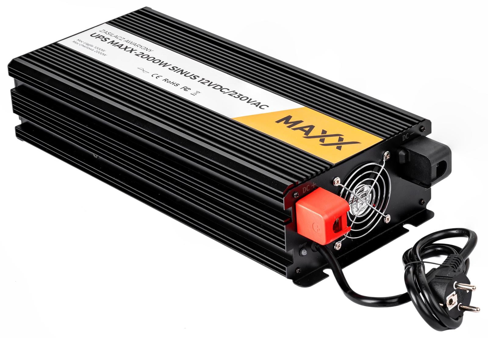 Автомобільний інвертор 4SUN MAXX SINUS 2000 W 12/230V 1000/2000W з чистою синусоїдою та дисплеєм (R0279 PRZ279)