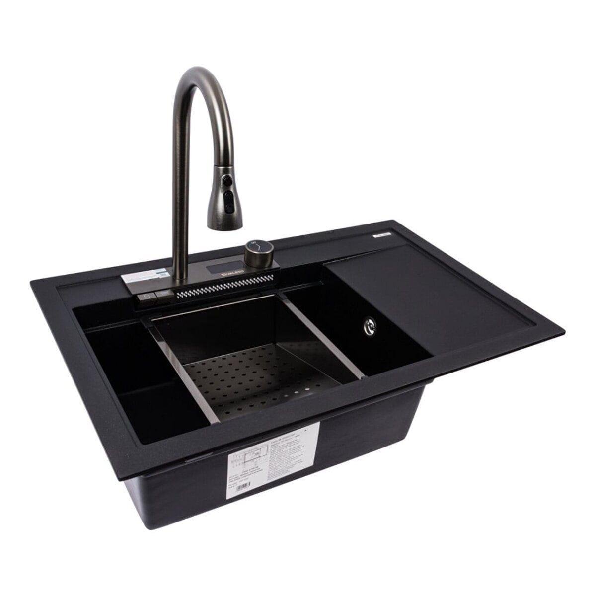 Мийка багатофункціональна Valeso Atrum 790х500 врізна граніт Чорний металік матовий (PLTM-SP000049416)