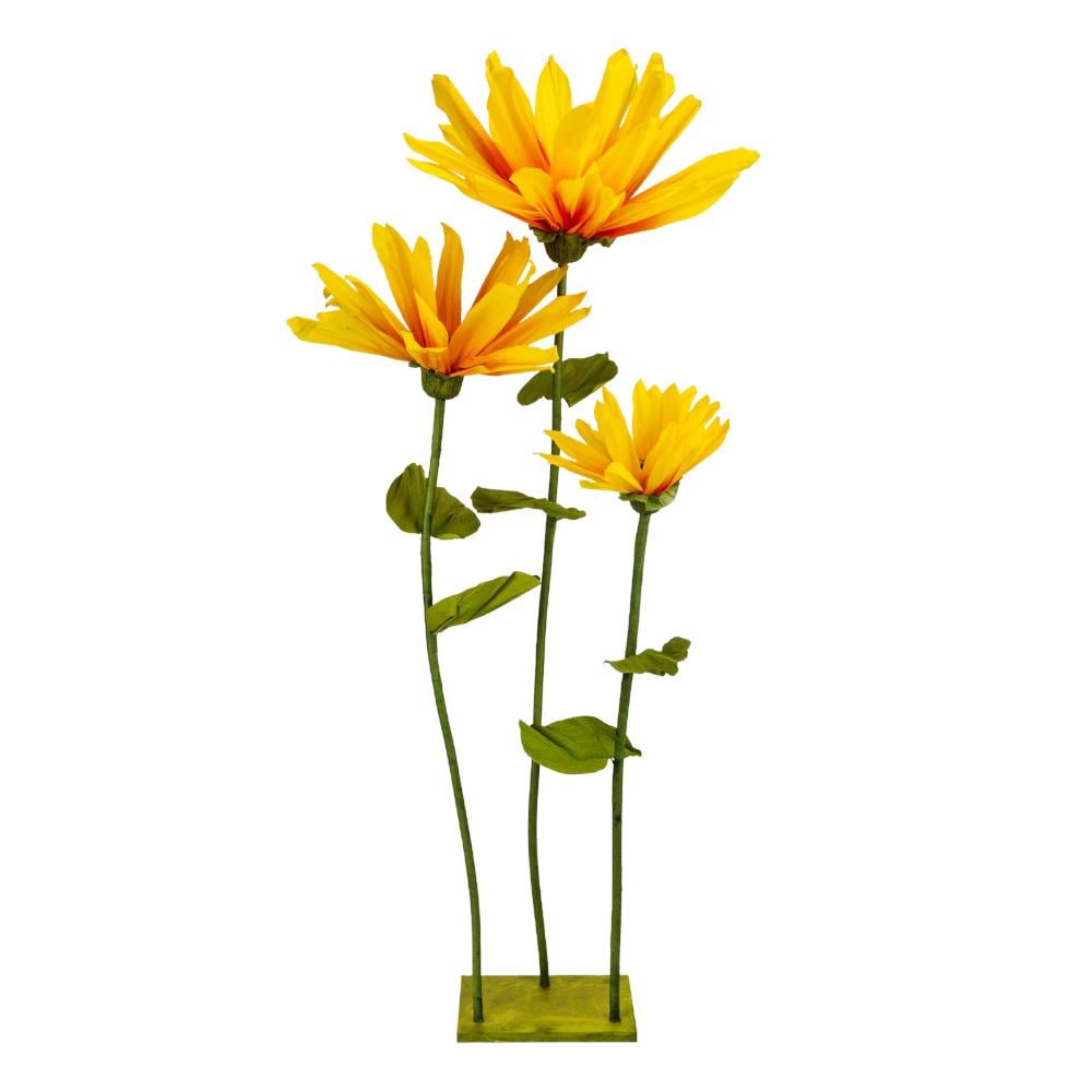 Искусственные цветы большие ростовые на стойке 155 см Желтый (2030-011)