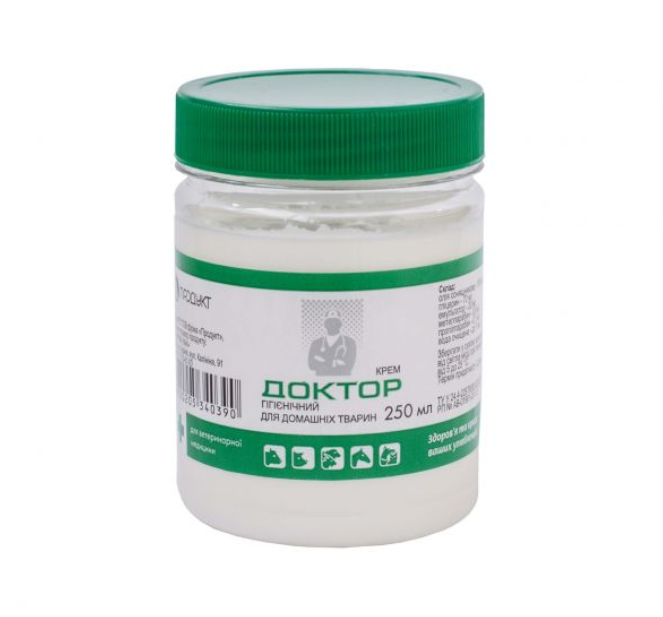 Крем Доктор гигиенический зеленый для ухода за кожей животных 250 мл (00000001043)