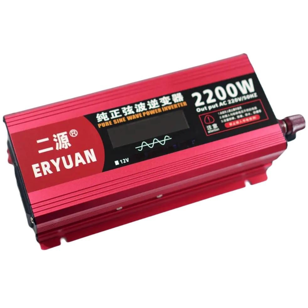 Перетворювач напруги Eryuan 2200 W LCD DC/AC 12-220V з чистою синусоїдою та вольтметром (3_04085) Перетворювач напруги Eryuan 2200 W LCD DC/AC 12-220V з чистою синусоїдою та вольтметром (3_04085)