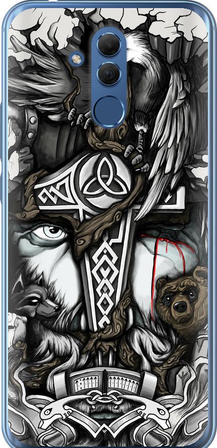 Чехол на Huawei Mate 20 Lite Тату Викинг (4098u-1575-42517)