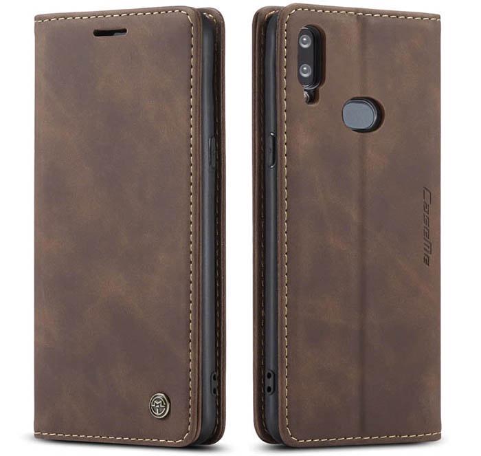 Чехол книжка с магнитом CaseMe на Samsung Galaxy A10s A107 Dark Brown (14070-05)