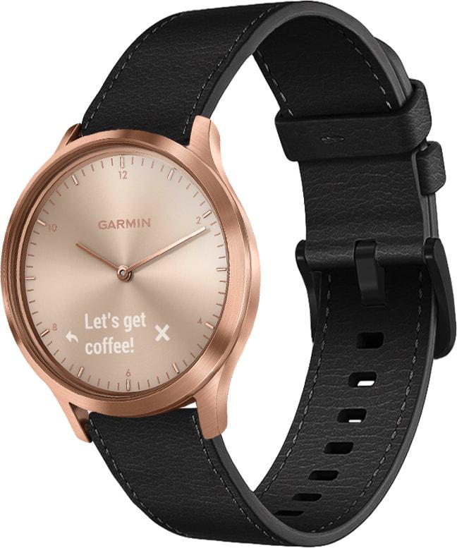 Ремешок кожаный Elfur для Garmin Vivomove HR Black (35745-2B)