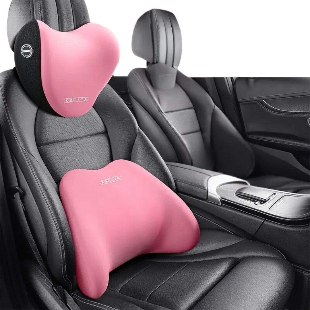 Набір подушок ортопедичних під шию і спину в автомобіль Рожевий Набір подушок ортопедичних під шию і спину в автомобіль Рожевий