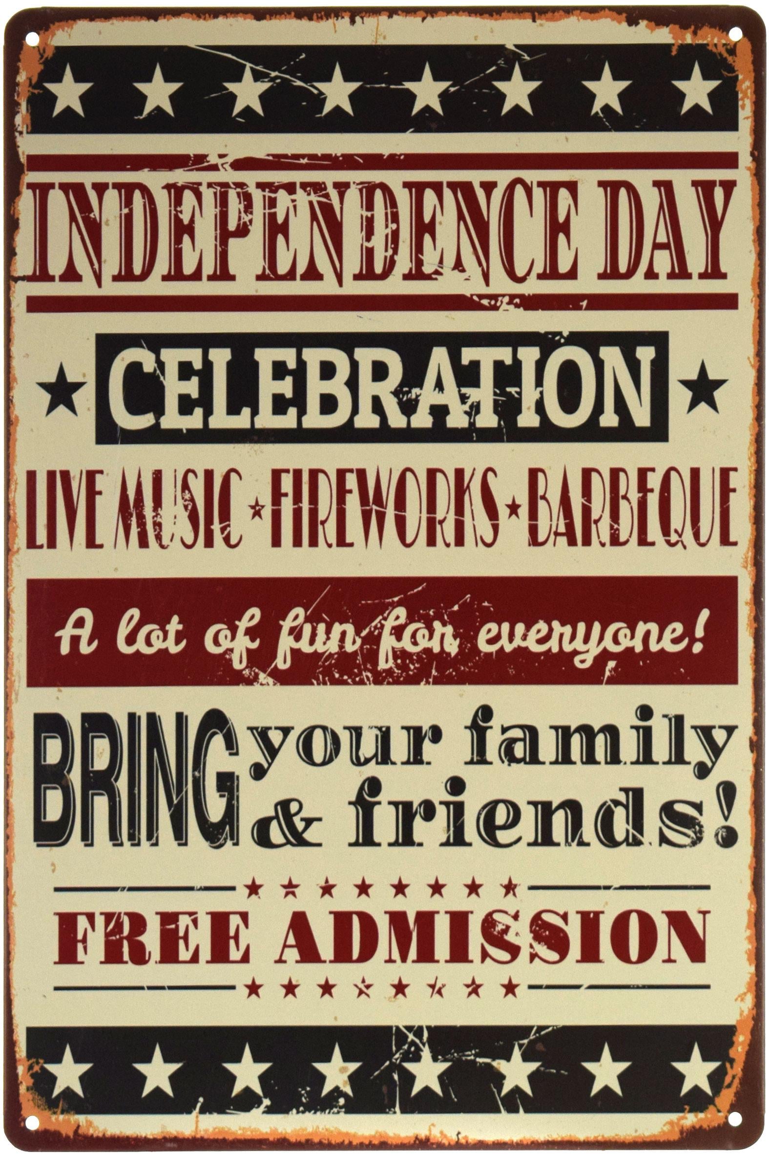 Табличка металлическая День Независимости/Independence Day 20x30 см
