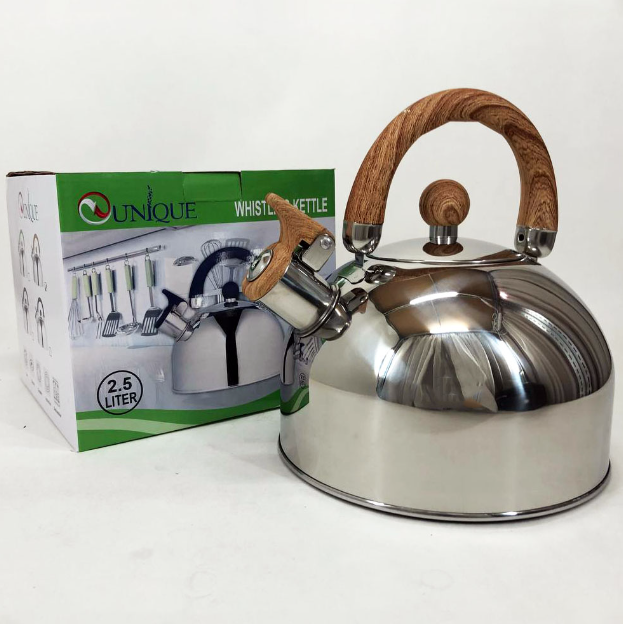 Чайник со свистком Unique UN-5302 нержавеющая сталь 2,5 л Коричневый - фото 4 Чайник со свистком Unique UN-5302 нержавеющая сталь 2,5 л Коричневый - фото 4