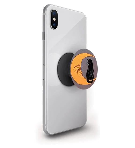 Попсокет для телефона PopSockets Луна и черная кошка Черный (pop145)