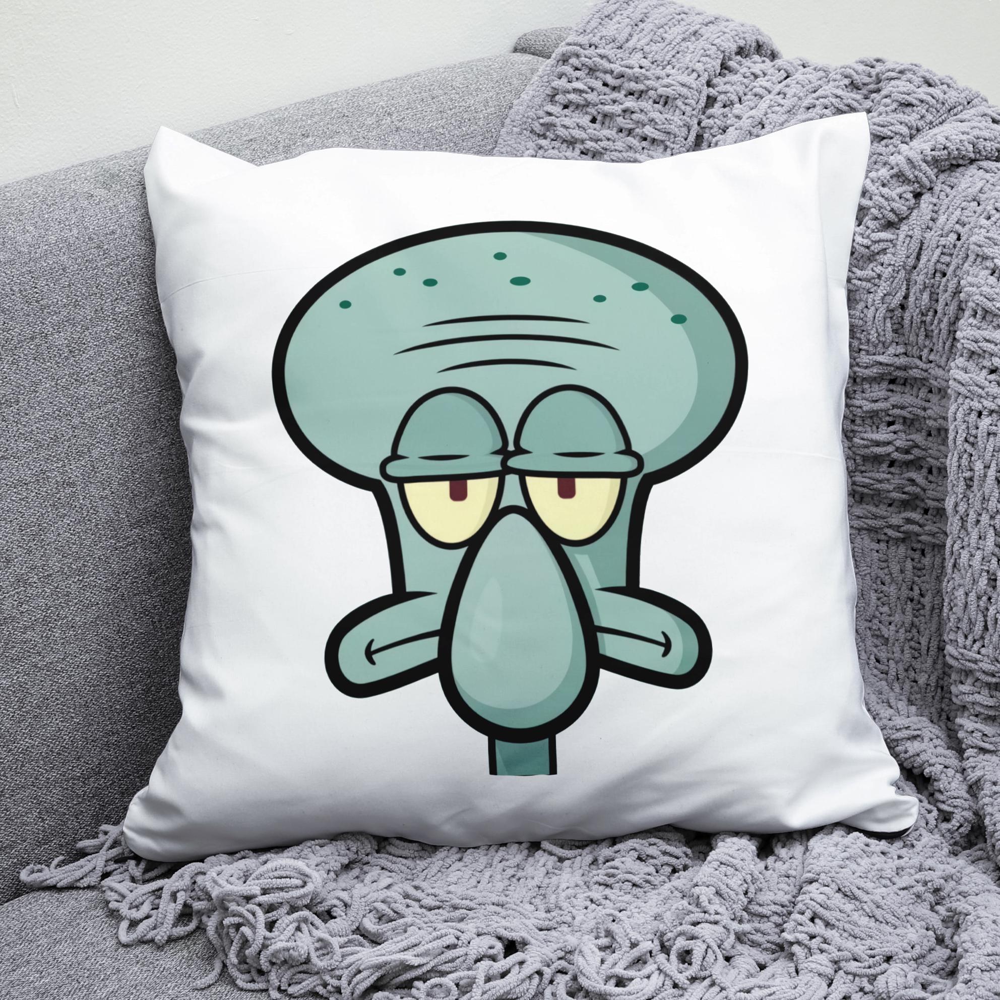 Плюшева подушка квадрат з принтом SpongeBob Сквідвард