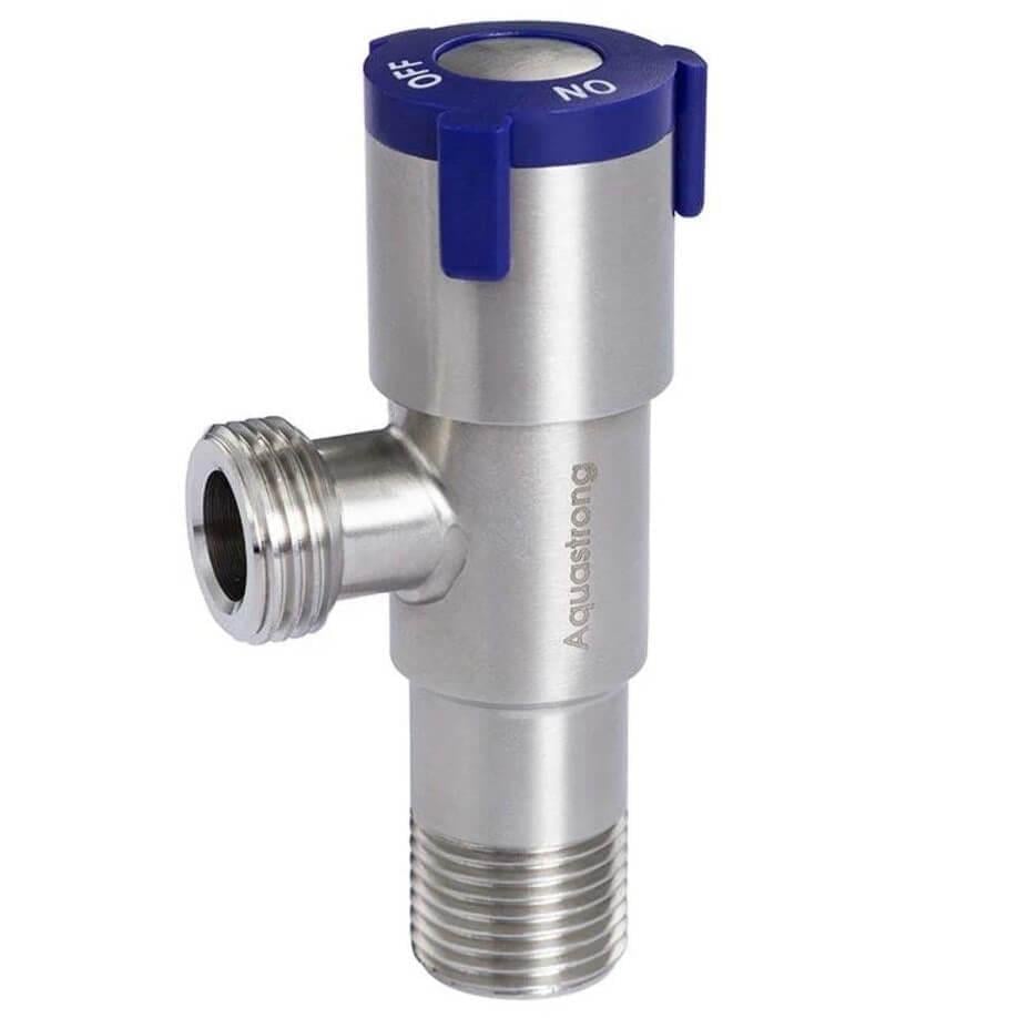Кран приладовий Aquastrong V2 1/2"x1/2" нержавіюча сталь Blue (V201)