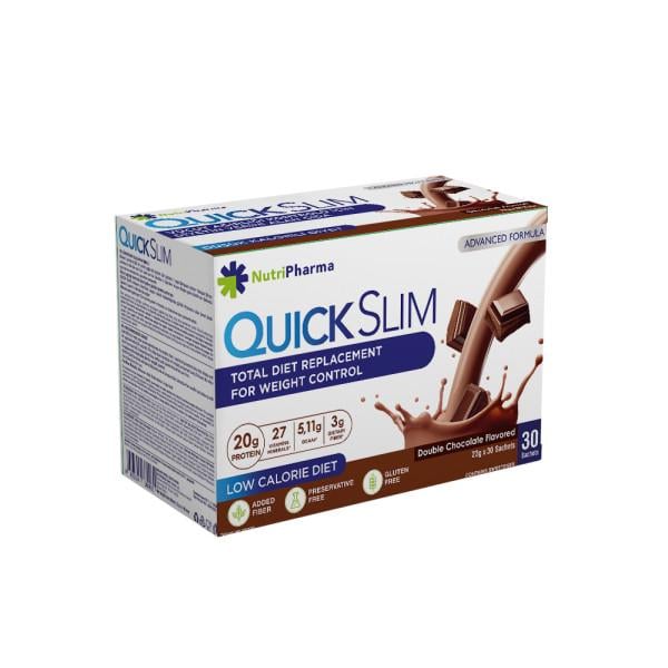 Протеиновый коктейль для похудения Quick Slim Двойной шоколад 30 саше по 23 г (204704) Протеиновый коктейль для похудения Quick Slim Двойной шоколад 30 саше по 23 г (204704)