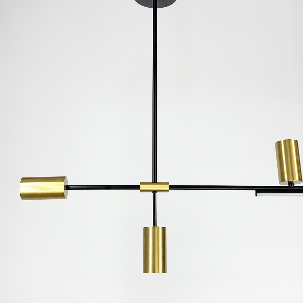 Люстра видовжена Attic із 5 золотими спотами Чорний (MBJ 3-1200 BK+GD) - фото 3