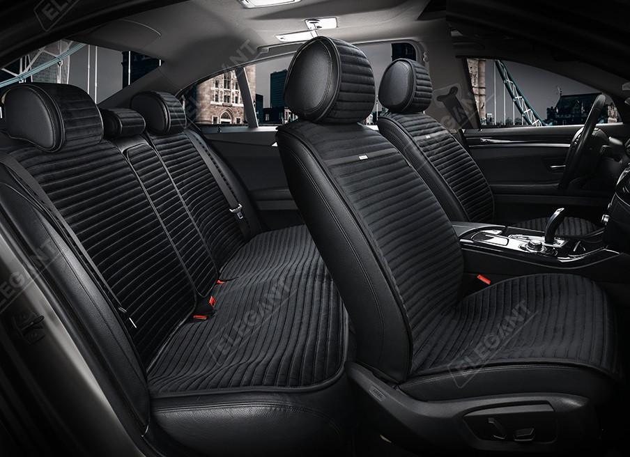 Накидки на сидіння авто Elegant Napoli EL 700 116 передні та задні з алькантари Чорний (1274393788)
