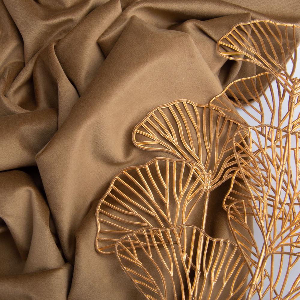 Ткань велюр однотонный Вайлет 290 гр/м2 150 см Темно-бежевый (26876) - фото 2