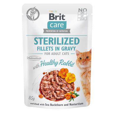 Влажный корм для стерилизованных котов Brit Care Cat pouch 85 г Филе кролика в соусе