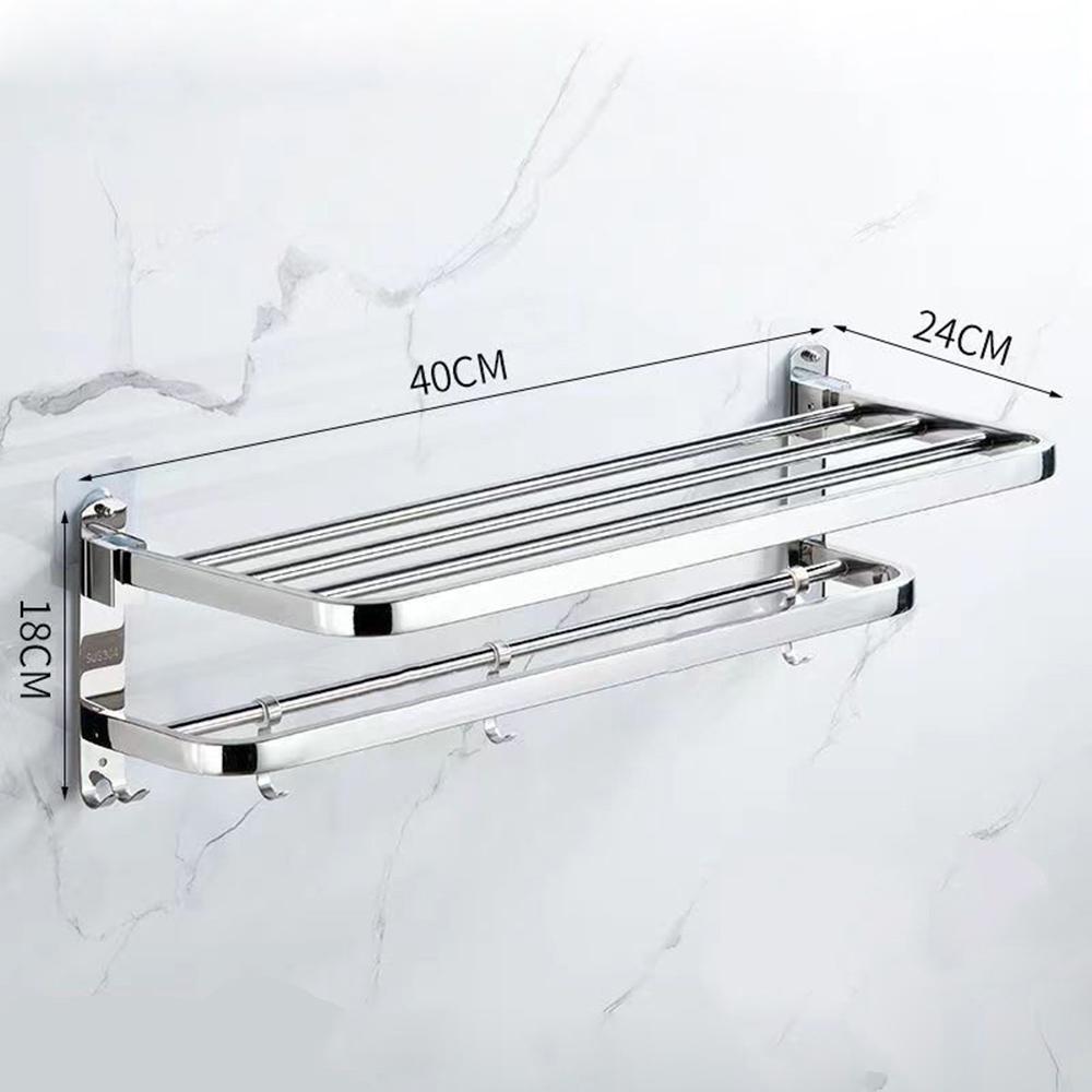 Полиця-вішалка настінна складана 40x24 см з гачками сталева (20003191) - фото 8 Полиця-вішалка настінна складана 40x24 см з гачками сталева (20003191) - фото 8