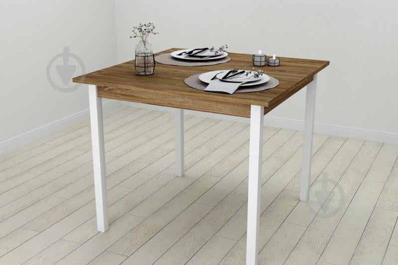 Стол кухонный Ferrum-decor Диего 75x90x90 Белый ДСП Дуб Таверна 16мм (DIE0027)