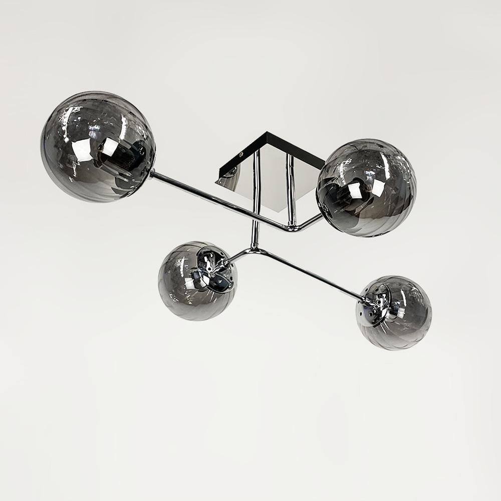 Люстра современная потолочная на 4 графитовых плафона Хром (2693/4 CH)