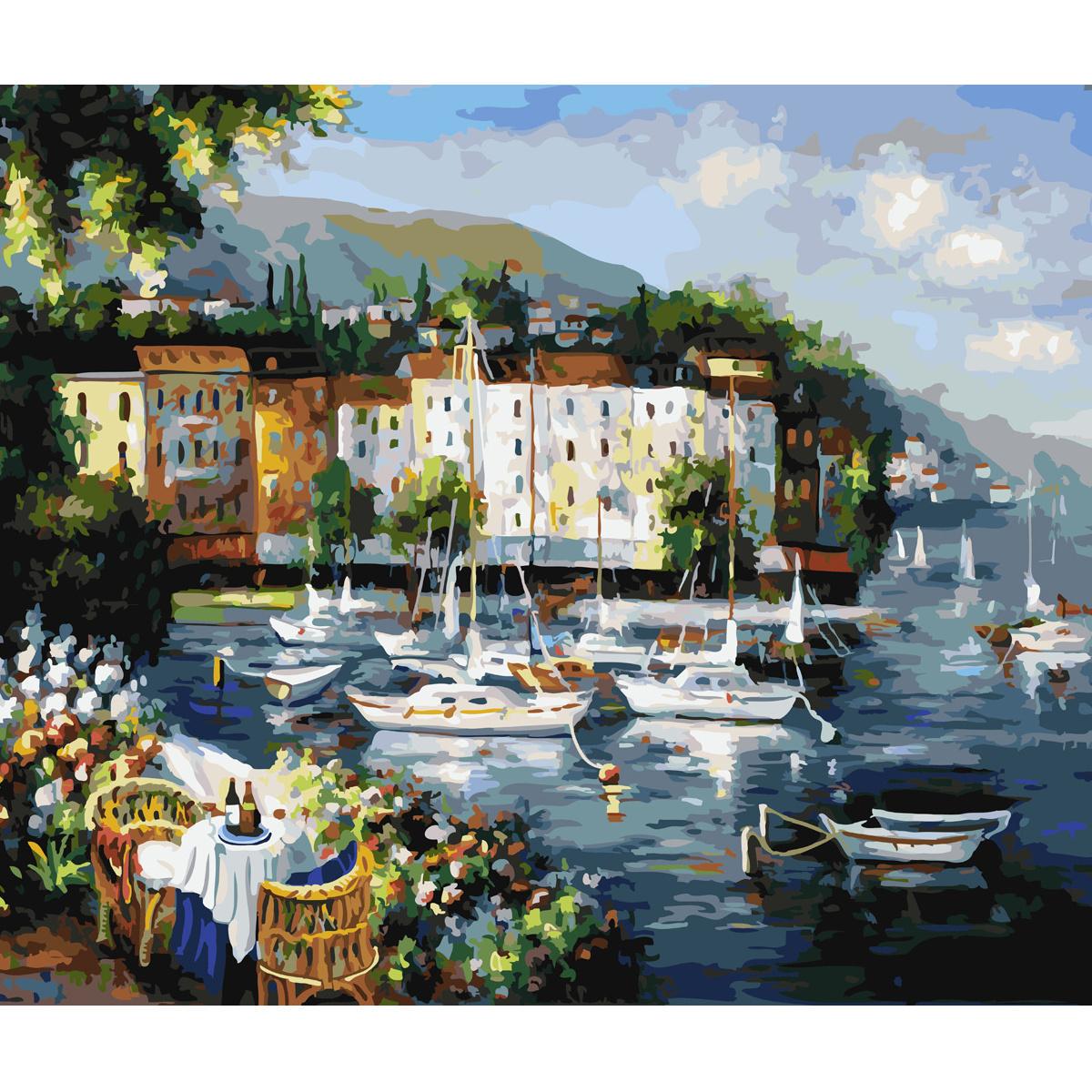 Картина по номерам Strateg Премиум Уютная бухта 40x50 см (SY6623)