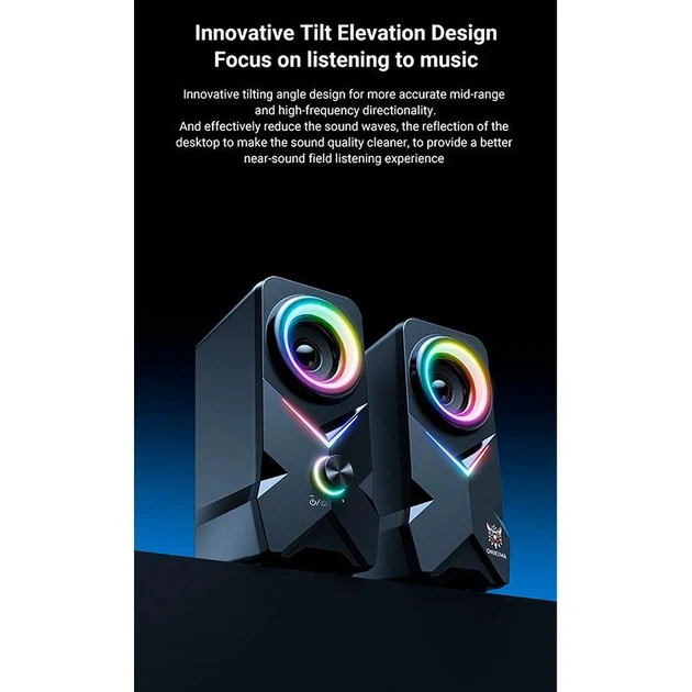 Колонки компьютерные акустика для ПК Onikuma L2 с RGB подсветкой 10 W BT/AUX/USB Black - фото 6
