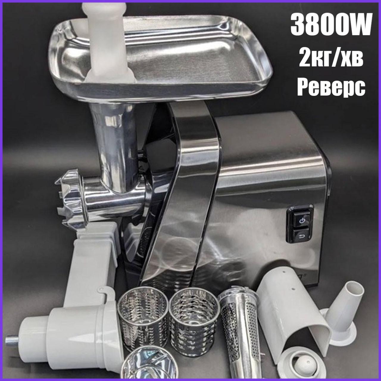Мясорубка-соковыжималка с шинковкой Rainberg 3800W металлическая - фото 2 Мясорубка-соковыжималка с шинковкой Rainberg 3800W металлическая - фото 2