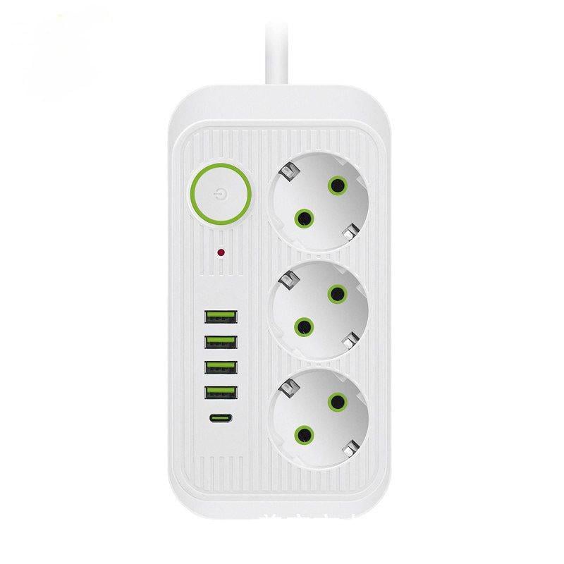 Сетевой фильтр питания UA Power Socket F09U 185см 3 розетки/4USB/Type-C Port - фото 2 Сетевой фильтр питания UA Power Socket F09U 185см 3 розетки/4USB/Type-C Port - фото 2