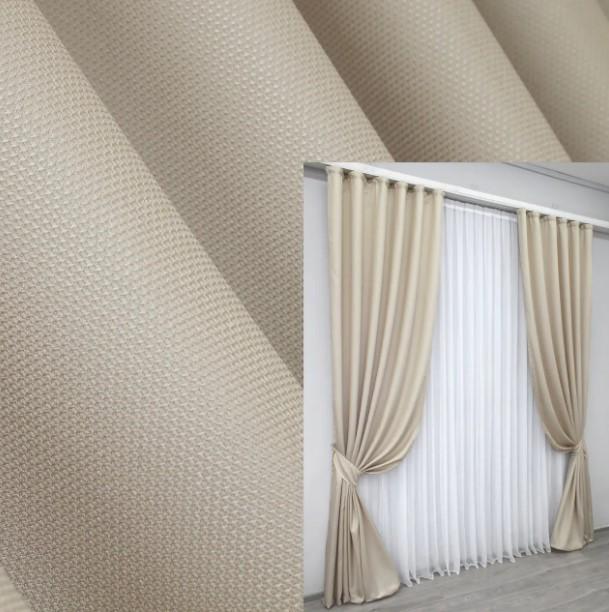 Шторы для гостиной/спальни Felicita 3x1,5 м 2 шт. Бежевый (1258ш) - фото 4