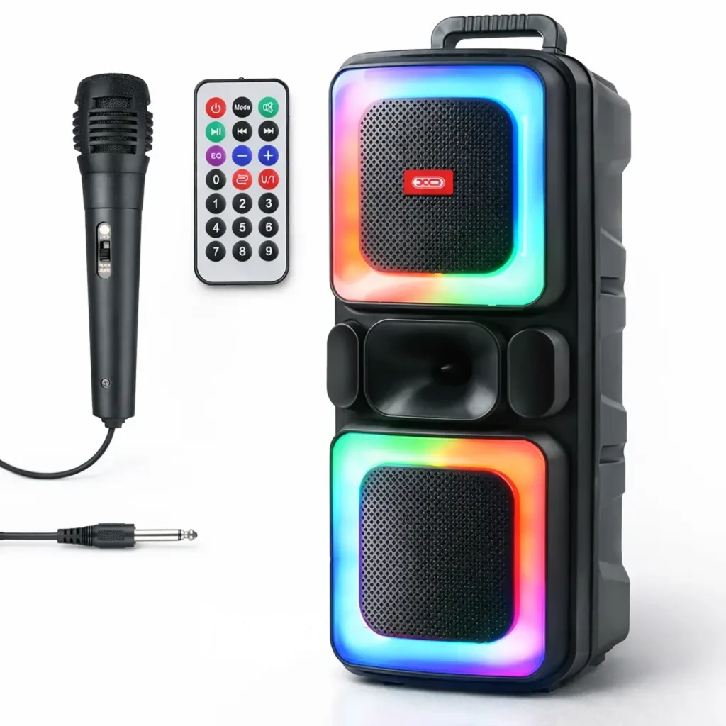 Портативная колонка XO F55 20 Вт с микрофоном и пультом управления Черный