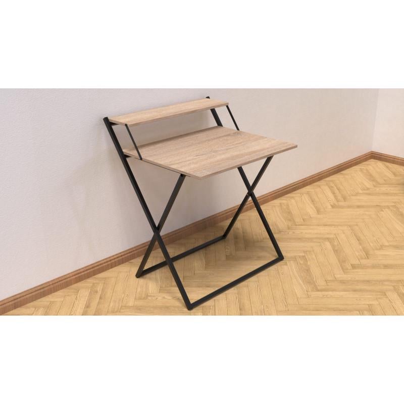 Стіл трансформер Ferrum-decor Kompakt 2 метал/ДСП 16 мм Чорний/Дуб Сонома (FRD-104693) - фото 1 Стіл трансформер Ferrum-decor Kompakt 2 метал/ДСП 16 мм Чорний/Дуб Сонома (FRD-104693) - фото 1