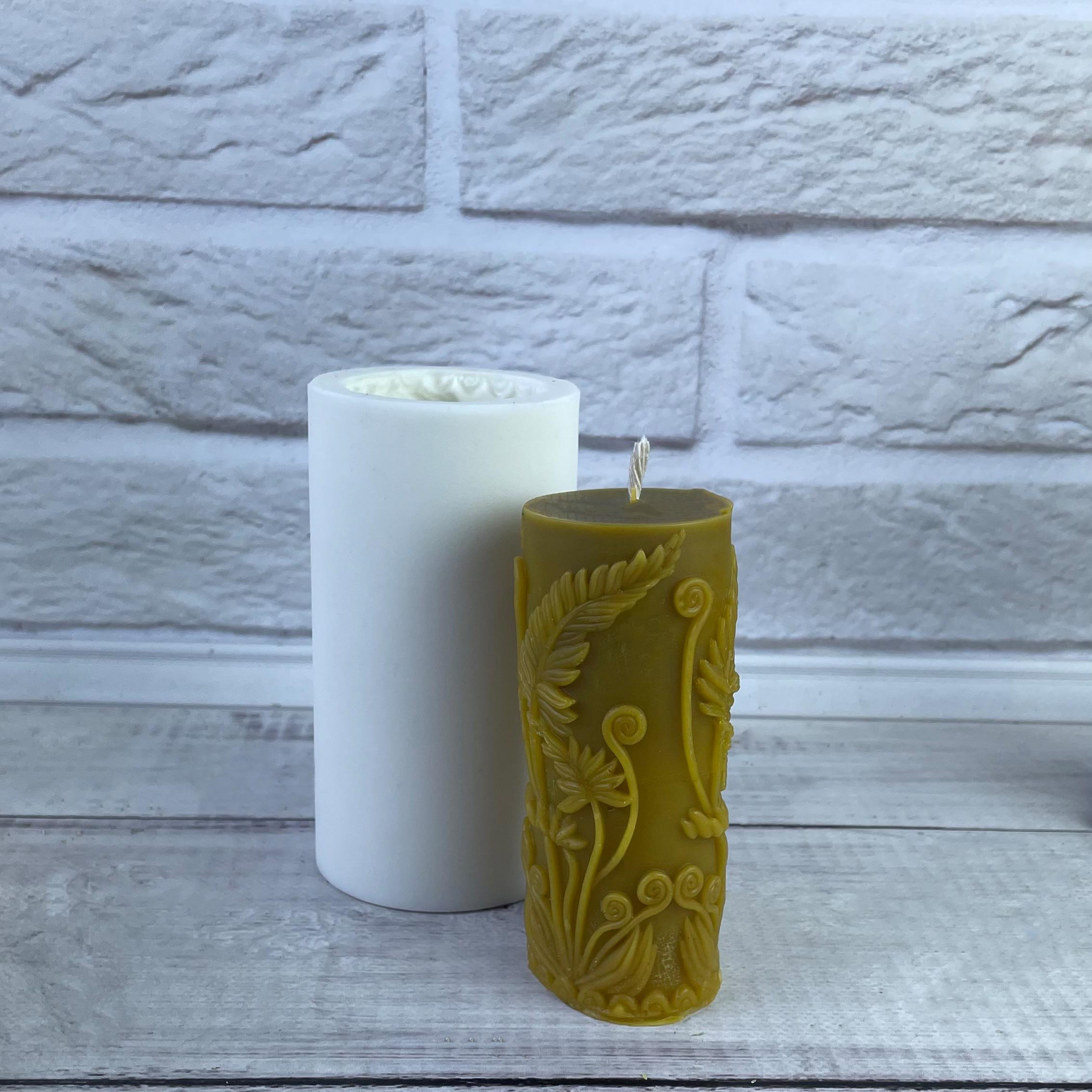 Форма для свечей Цилиндр с папоротником (1085)