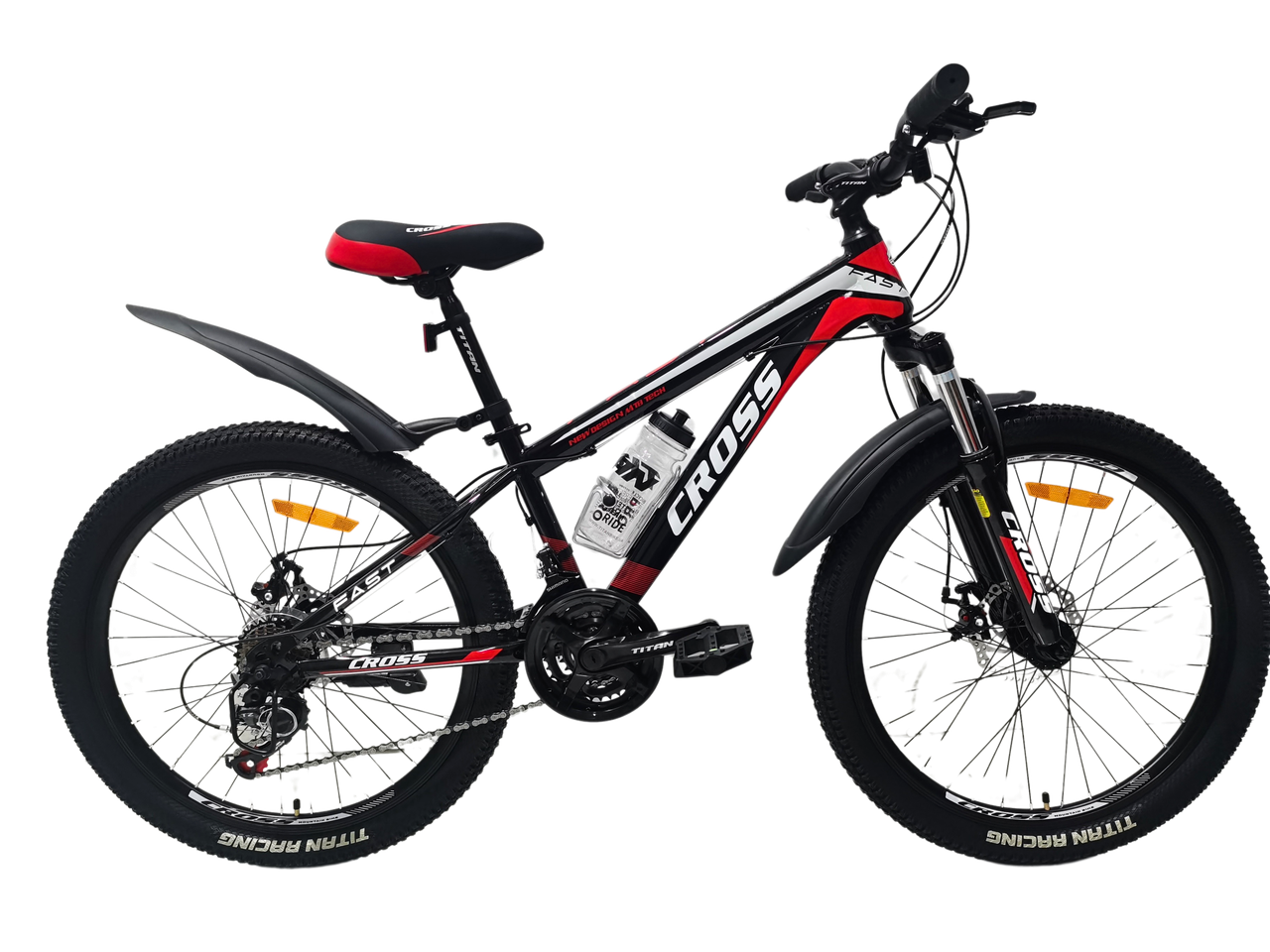 Велосипед Cross FAST 24" 12" Черный/Красный/Белый (2542601960) - фото 1 Велосипед Cross FAST 24" 12" Черный/Красный/Белый (2542601960) - фото 1
