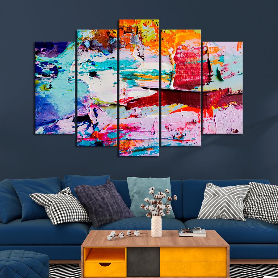 Картина абстракция Яркие краски на палитре 187x119 см (A928-5)