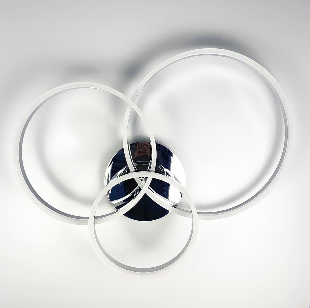 Люстра cтельова LED на 3 кільця Хром (A 8008/3 CH) - фото 1 Люстра cтельова LED на 3 кільця Хром (A 8008/3 CH) - фото 1