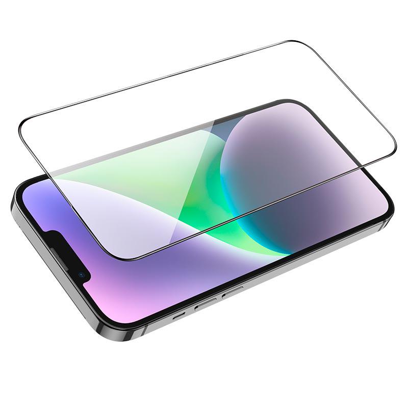 Захисне скло Hoco для iPhone 15 Plus Flash attach full screen silk screen HD tempered glass (13464819)