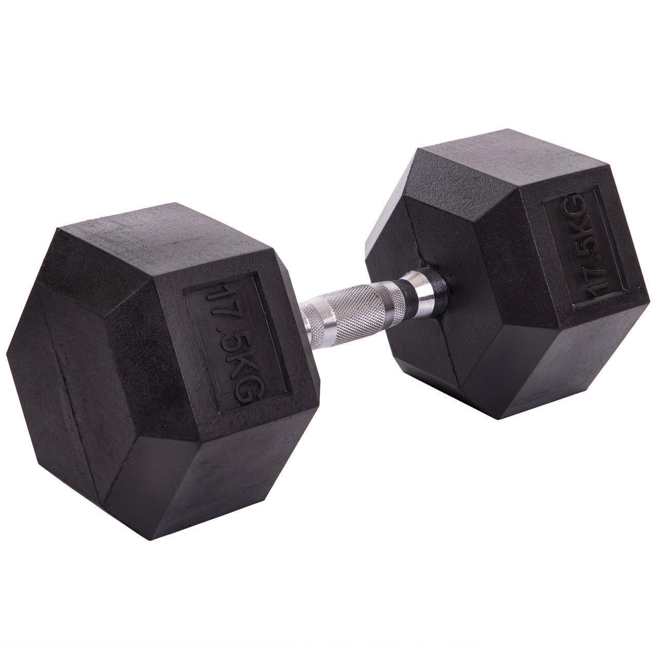 Гантель цельная SP-Planeta SC-80075-17_5 шестигранная гексагональная обрезиненная 17,5 кг (2532853956) - фото 1 Гантель цельная SP-Planeta SC-80075-17_5 шестигранная гексагональная обрезиненная 17,5 кг (2532853956) - фото 1