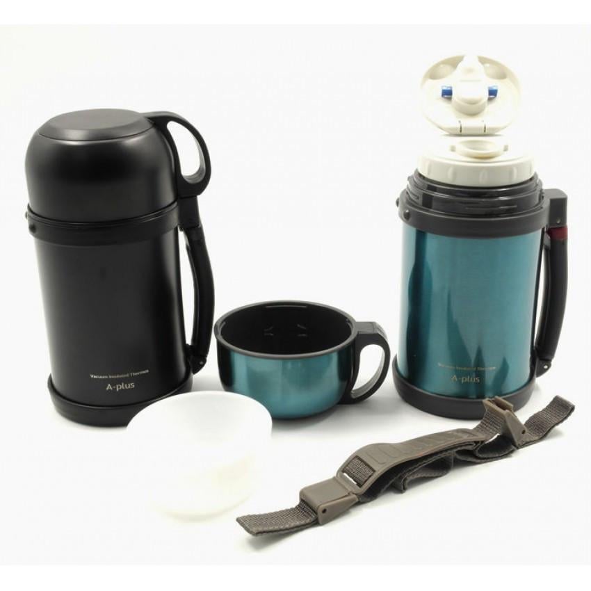 Термос A-PLUS 1130 металевий 1 л Чорний (1173227726)