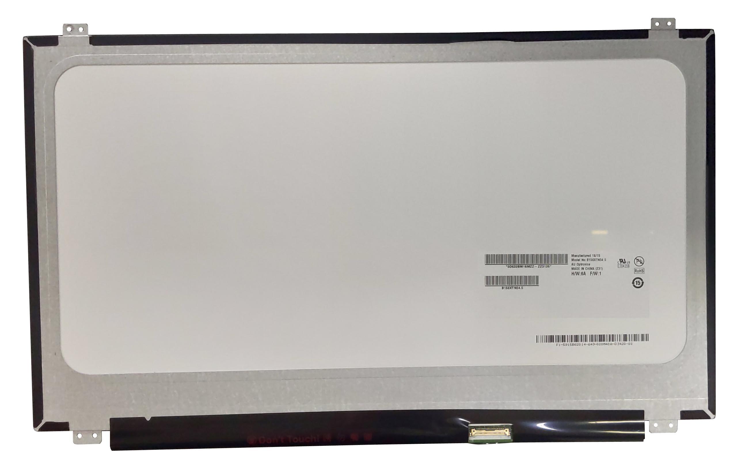 Матрица для ноутбука 15,6" Slim 30 pin eDP справа 1366x768 LED крепления сверху глянцевая AU Optronics AUO B156XTN04.5